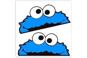 SkinoEu® 2 STÜCK Vinyl Aufkleber Stickers AUTOAUFKLEBER SESAMSTRAßE KRÜMELMONSTER ELMO Cookie Monster LUSTIG Zeichen FÜR Fenster Auto Motorrad Fahrrad Tuning B 99