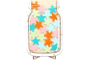 LUVDECO Belohnungsglas Kinder, Belohnungsglas Klassenzimmer, Sterne Anreizglas aus Holz, Personalisierte Sterne Belohnungsglas für Kinder, Motivation für gutes Verhalten von Kindern (C)