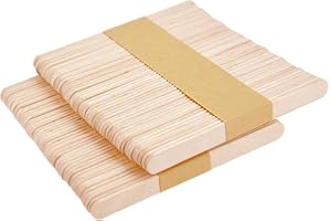 DONFULILY 100pcs Lollipop Sticks, Wooden Lolly Sticks for Craft Popsicle Sticks with Smooth Edges, Ideal for Ice Cream Making,DIY Crafts,Arts and Handwork (114 * 10 * 2mm)