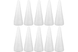 Happyyami 10pcs Mestieri Schiuma Cono Bianco Coni di per la Casa di Fai da Te Progetto Artigianato Tavolo di Natale 18,5 cm
