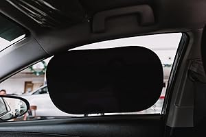 ‎KINDER FLUFF Kinder Fluff Osłona Przeciwsłoneczna na Szybę Samochodu (4 szt)-Jedyna Certyfikowana Szybę Parasol dla Dzieci i Pilotów Bloking 99% UVR - Ochrona Przed Słońcem w Samolotach i Samochodowych - D