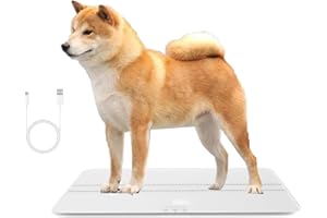 MINDPET-MED Digitale Haustierwaage für Hunde und Katzen, große Hundewaage, max. 220 Pfund, wiederaufladbare Version, 3 Wiegemodi Pfund, kg, st, Präzision 10 g, 27,16 x 12,99 Zoll