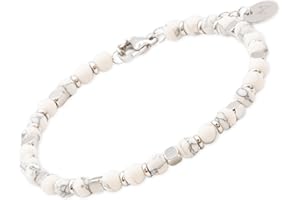 OMI CREATIVE CONCEPT OMI® - Bracciale Uomo Donna in Acciaio, Sfere 4 mm, Lunghezza 18 + 3 cm