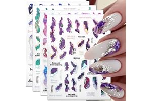 JALIYA 6 Farben Marmor Nagelaufkleber Bronzing Silber Nagelsticker Selbstklebend Blühende Marmor Nagel Sticker 3D Marble Nail Sticker Nageldesign Zubehör Nail Art Stickers Aufkleber Nägel Set Nagelfolie