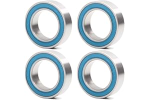 FUSHIBEARING 3802 VRS MAX Cartridge Bearings, Size 15x24x7mm Chrome Steel Black Sealed with Grease, 3802LLU Cart Double Row Bearing for Hubs Pivot, (Pick of 4Pcs)