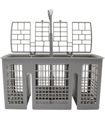 Panier à Couverts Pour Lave-Vaisselle - Organisateur Antiadhésif Gris - Compartiments Réglables - Pour Maison Ou Hôtel