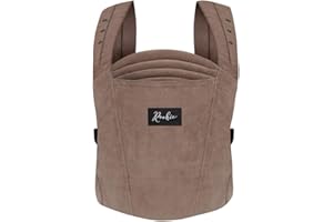 Rookie Babytrage ab Geburt - Ergonomisch, Bequem, Bio-Stoffe - Premium Elite Design - Baby Trage schnell & einfach angelegt - Baby carrier für Neugeborene bis 2 Jahre (Cord Mocha)