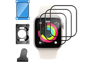 GEEMEE 3 Stück für Apple Watch SE 3 40mm für Panzerglas Schutzfolie, Flexible Schutzfolie HD Folie Anti-Bubble Einfache InstallationNass Angewendet Displayschutzfolie (schwarz)