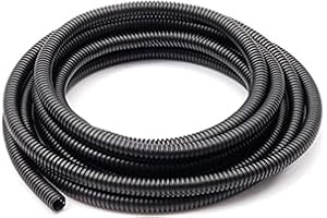 ANMOO 5M Corrugated Tube Flexible Plastic 6.5mm for Pond Hose Garden Home Bedroom Wire Conduit Tubing Pipe for Protecting Electrical Cables (Outside Dia 10mm)