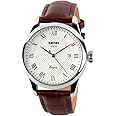 SKMEI Business Mens Quartz Wristwatches Roman Numeral Leather Band Casual Water Resist Analog Watches