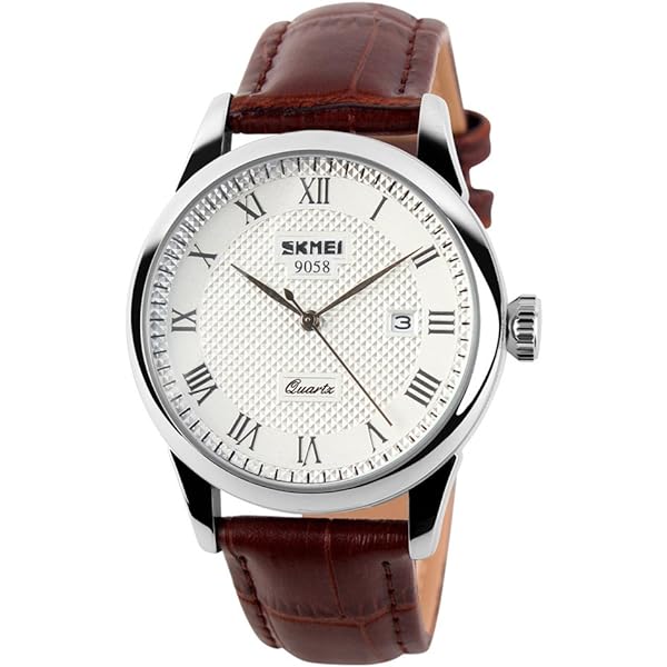SHENGKE SINOBI Klassieke Zakelijke Mannen Horloges Arabische Cijfers Gemakkelijk Reader Horloges voor Mannen met Kalender Datum Waterbestendig, Zilver-blauw- Steel Band, Klassiek