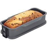 JATA HMOL1324 &ndash; Silicone Cake Mould with Rectangular Glass Base, 27 cm, Non-Stick, Removable, Oven Safe, Freezer and Dishwash