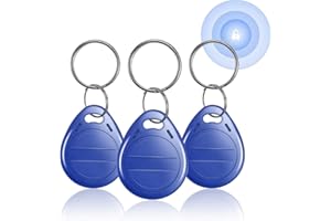 Sicomne 125KHz RFID Keychains Proximity ID Card Key Fobs Token Tag Keypad Card Access Control Card for Door Entry Access Control System EM4100 Blue Pack of 3