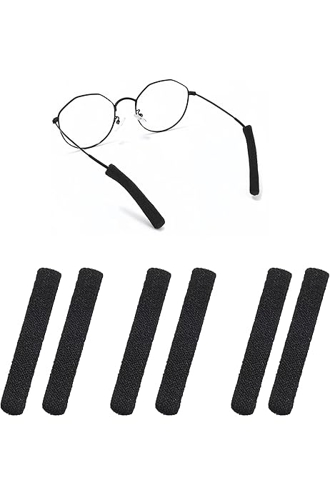 16 Paia Ferma Occhiali In Silicone - Antiscivolo Per Occhiali Da Vista, Sole, Lettura, Nero E Trasparente - Foto 11