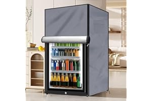 EASYBYMALL 210D Kühlschrank-Abdeckung für den Außenbereich, robust, wasserdicht, zum Schutz von vertikalen Gefrierschränken / Getränkekühlschränken (Grau, 56 x 58 x 86 cm)