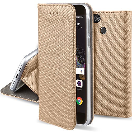 Étui Livre Pour Huawei P8 Lite 2017 (Pra-Lx1) - Coque Avec Stand + Film Verre Trempé - Neuf