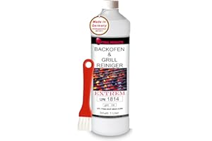 ‎OPTIMAL PRODUCTS DIE BESSERE LÖSUNG Backofenreiniger [EXTEM STARK] 1000 ml Grillreiniger Gelartig - Löst starke Verkrustungen, Eingebranntes, Fettlöser 1 Liter Fettkiller - EXTREM ! + Pinsel