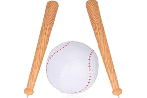 NQEUEPN 3pcs Batte et Baseball Gonflable, Ensemble de Baseball pour Piscine Comprenant 2 Batte Gonflable et Baseball Gonflable Cadeaux de Fête pour Piscine Plage Fête d'anniversaire Jeu de Sport