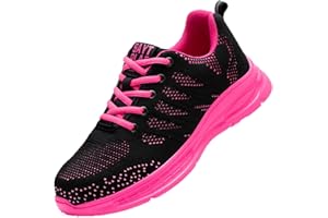AUXDIQ Safety Trainers Women Steel Toe Cap Trainers Lightweight Work Shoes for Women Comfy Industrial Sneakers Puncture Proof