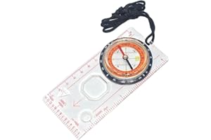 Qiwenr Bussola di Navigazione,Bussola Precisa Esercito Bussola da Lettura Mappa Professionale Bussola Cartografica,per Navigazione Campeggio Escursione Sopravvivenza