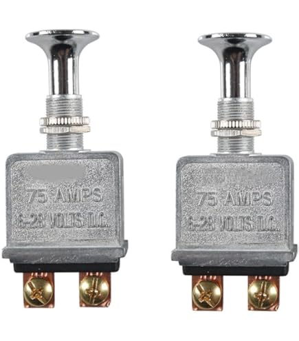 Laroal Lot De 2 Interrupteurs Push-pull 12 V/24 V 20 Mm Pour