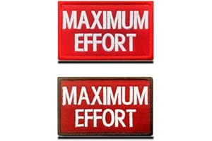 ZCKETO 2 Pcs Puissance Maximale "Maximum Effort" Amusant Brodé Patch Moral Emblème Compatible avec Velcro pour Cycliste Sac à Dos Vêtements Uniforme Gilet Chapeau Harnais pour Chien