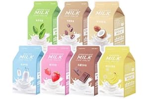 A'PIEU APIEU Milk One Pack - Set di 7 maschere di bellezza coreane per la cura del viso