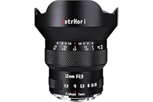 AstrHori 12 mm F2.8 Lente Ojo de pez Manual de Marco Completo 185 ° Lente Ultra Gran Angular para cámaras sin Espejo Canon RF Mount Series EOS RP, EOS R5, EOS R6, EOS R3, EOS R, etc.