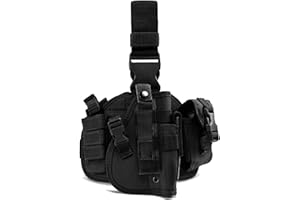 ZONSUSE Funda táctica para Pierna, Funda para Muslo, Funda para Pistola Militar para Exteriores, Funda para Pistola de Nailon 900D, arnés de Pierna Ajustable para Pistolas Glock Grandes y Medianas
