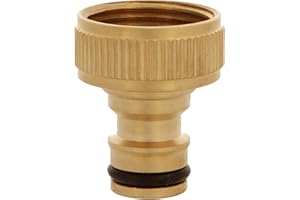 Amig - Adaptador para Unión de Grifo con Manguera - 3/4" - Conexión Rápida y Fácil para Mangueras de Agua - Resistente a la Corrosión y a las Inclemencias del Tiempo - Latón - Mate