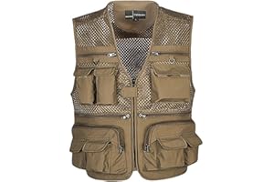 HZQIFEI Uomo Gilet da Pesca Multitasche Giubbino da Lavoro Smanicato Traspirante Outdoor Vest JRC Safari Giacche Gilet MJ08