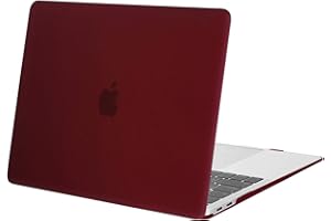 MOSISO Etui kompatybilne z MacBook Air 33.0 cm M1 A2337 A2179 A1932, twarda obudowa ochronna kompatybilna z MacBook Air M1 33.8 cm 2021, 2020, 2019, 2018, Retina Touch ID, czerwona Marsala
