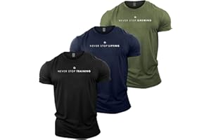 GYMTIER Men's Gym T-Shirt - 3 T-Shirt Bundle - Bodybuilding Training Top