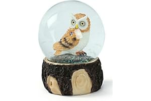 SURPRIZON Schneekugel mit Eulen-Motiv, Dekoration für Zuhause, tolles Geschenk für Kinder, Mädchen, Jungen, Gelb