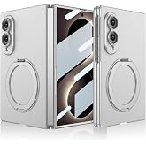 Aksesuarcim Samsung Galaxy Z Fold 8 ile Uyumlu Kılıfı Kamera Lens Korumalı M-Safe Şarj &Ouml;zellikli Y&uuml;z&uuml;k Standlı İnce Kapak Kıp