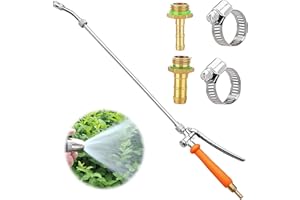 GOEDCH Varita Pulverizadora: Varita de Riego de Jardín, Varita Pulverizadora de Repuesto de Acero Inoxidable, 3/8" Y 1/4" Latón Universal Vara Rociadora de Repuesto, Pulverizadora de Metálico