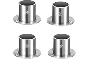 AYGCI 4 Pezzi Supporto Asta Armadio a Forma di U in Acciaio Inox Supporto per Asta per Tende Closet Asta estremità Supporti Flangia Supporto Barra con Viti