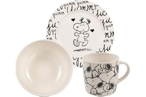 United Labels Peanuts – Breakfast Set, 3 Piece Set Snoopy