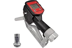 AMUR Pistola DISPENSADORA con Contador Digital para Bomba Diesel - Bomba DE Combustible, Pistola de Aluminio para Bombas de Aceite, Bomba DE Barril, Bomba GASOLEO