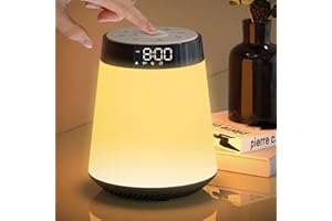 AFEXOA Bluetooth Lautsprecher mit Licht,Wecker mit Licht,White Noise Machine,Nachttischlampe Dimmbar,LED Tischlampe mit 8 Farbwechsel,Geschenke für Kinder Mädchen Junges Teenager Geburtstagsgeschenk