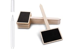 ABEILLO 20 Stück Pflanzenschilder aus Holz,T-Typ,Wetterfest Pflanzenstecker zum Beschriften,Gartenpflanzenanhänger mit Markierungsstift für Innen und Außenpflanzen,Topfpflanzen Kräuter Blumen Gemüse Etiketten