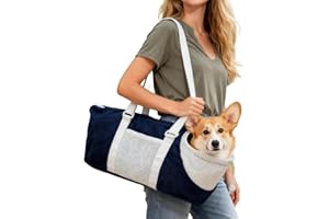 ITODA Sac Transport Chien Chat Grande Capacité Sac à Main pour Animaux De Compagnie Doux Sac de Voyage Hiver Chaud Sacoche À Bandoulière Portable Panier pour Petits Chiens Chats Chiot Chaton