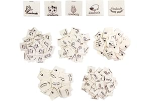 Csirnto Etiketten zum Einnähen 150 Stück Handmade Label zum Annähen aus Stoff Größenschilder zum Einnähen Stofflabel Handmade with Love Handmade Etiketten zum Nähen Textiletiketten Nähen DIY Zubehör