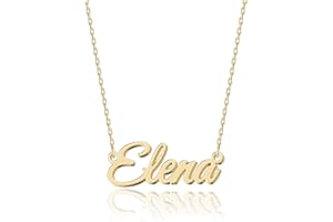 UMAGICBOX Collar Personalizado con Nombre | Elige entre 14 Estilos de Fuente | Colgante Personalizable de Acero Inoxidable Bañado en Oro de 18K y Plata de Ley | Regalo para Ella