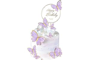 BINXWA 11 Stück Schmetterlinge kuchen deko,dreidimensional schmetterlinge deko torte Cupcake Topper tortendeko geburtstag mädchen geburtstagsfeier dekoration（Violett）