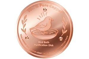 DOINEUFL Bird Bath Purification Disk - 99.9% Pure Copper Disk for Bird Bath Clean, 10CM Diameter Cleaning Disk for Birdbath Bowls, Universal Fit for All Seasons Outdoor Garden Supplies (1, Copper)
