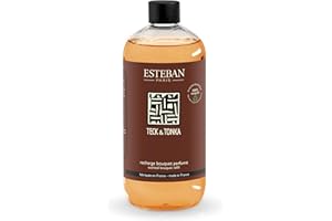 ‎ESTEBAN Esteban - 500 ml Duftnachfüllung - Duft Teakholz & Tonkabohne - Nachfüllung Für Duftbouquet oder Raumduftgerät - Innere Raffinesse - 6 Monate Duft - Pflanzlicher Alkohol - Flasche Recyclebar