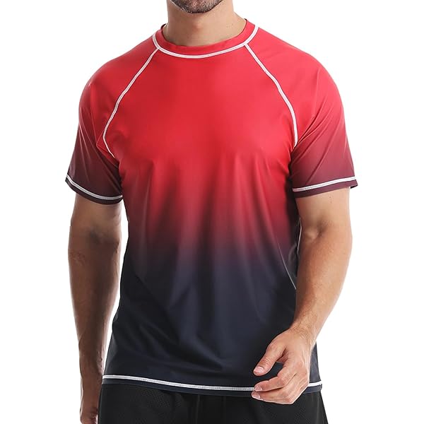 YSENTO Rashguard zwemshirt voor heren, UV-shirt, sneldrogend, korte mouwen, zomer, zonwering, watershirts, wit, XL