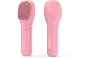 SHOBES Brosse de nettoyage du visage rechargeable étanche pour nettoyer exfolier le visage masser exfoliant électrique pour femmes et hommes (Rosa)