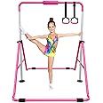 Tepemccu Expandable Gymnastics Bars Adjustable Height Gymnastic Horizontal Bars Junior Training Bar Children Folding Training Monkey Bars for Kids